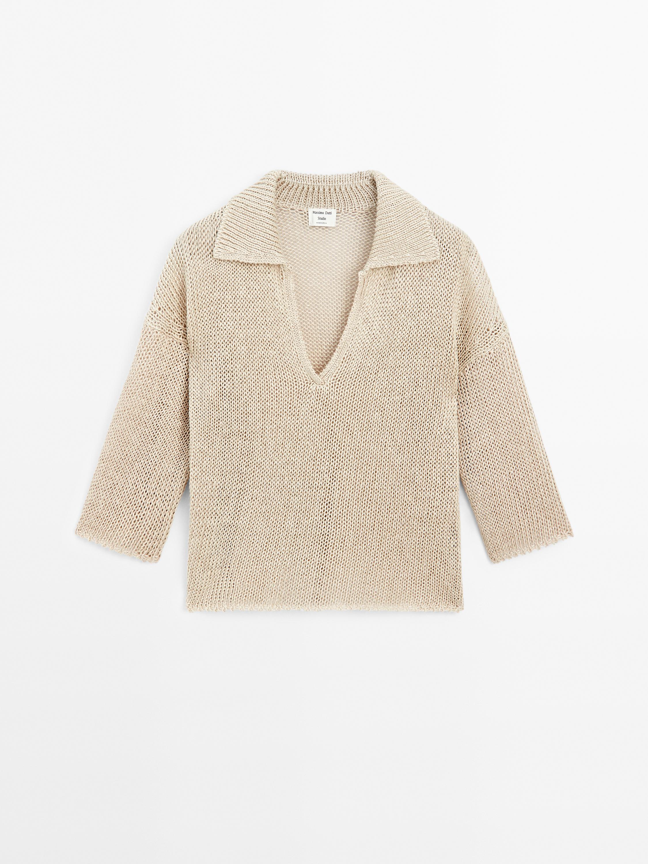 Polo sweater with open collar - STUDIO